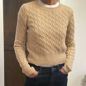 Cashmere Shrunken Cable knit Sweater